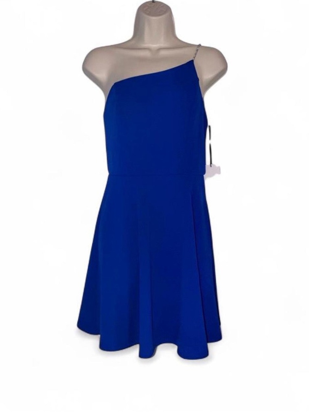 Crystal Sky One Shoulder Dress Rhinestone Strap Royal Blue Women’s Small New